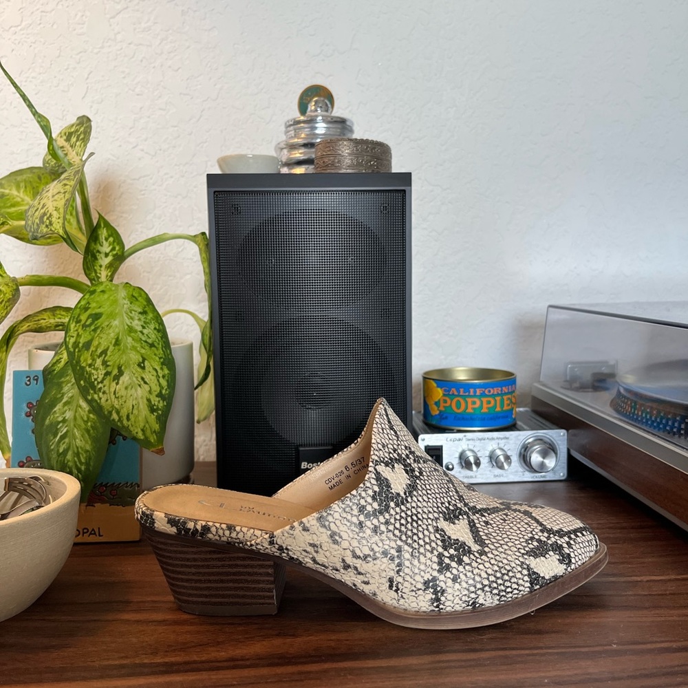 Snake Print Mules